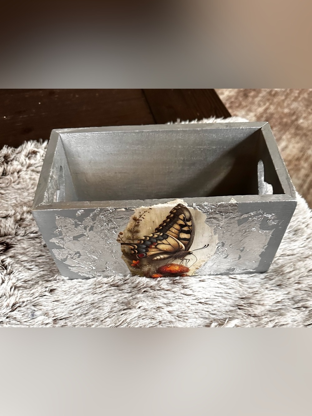 Hand crafted Decorative Butterfly Wooden storage Box
